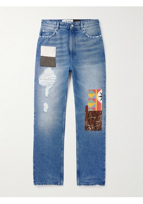 LOEWE - Paula's Ibiza Straight-Leg Patchwork Distressed Jeans - Men - Blue - IT 46