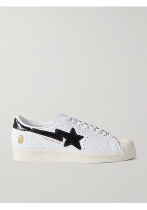 adidas Originals - BAPE Superstar Logo-Embossed Leather Sneakers - Men - White - UK 5