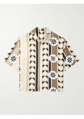 LOEWE - Paula's Ibiza Oversized Camp-Collar Printed Silk-Twill Shirt - Men - Neutrals - EU 37