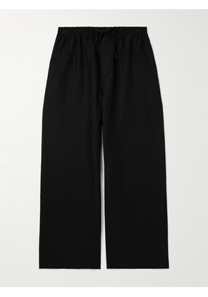 LOEWE - Paula's Ibiza Wide-Leg Cropped Woven Drawstring Trousers - Men - Black - XS