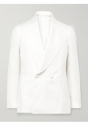 De Petrillo - Cantone Shawl-Collar Double-Breasted Linen Tuxedo Jacket - Men - White - IT 46