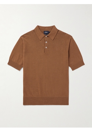 Drake's - Linen and Cotton-Blend Polo Shirt - Men - Brown - S