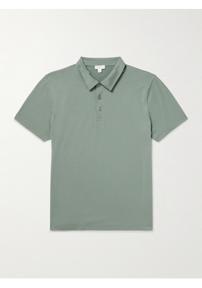Sunspel - Cotton-Jersey Polo Shirt - Men - Green - S