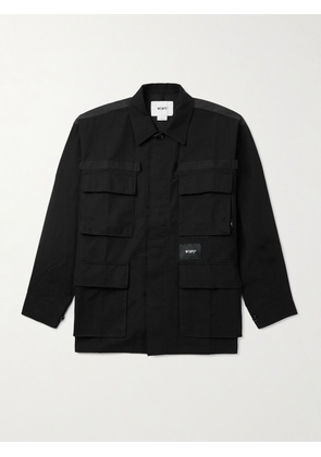 WTAPS - Veiny Appliquéd Embroidered Cotton-Twill and Printed Ripstop Overshirt - Men - Black - S