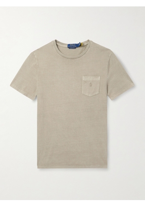 Polo Ralph Lauren - Slim-Fit Logo-Embroidered Cotton-Jersey T-Shirt - Men - Neutrals - XS
