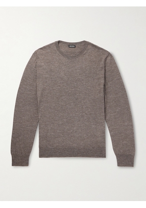 Zegna - Mulberry Silk, Cashmere and Linen-Blend Sweater - Men - Brown - IT 46