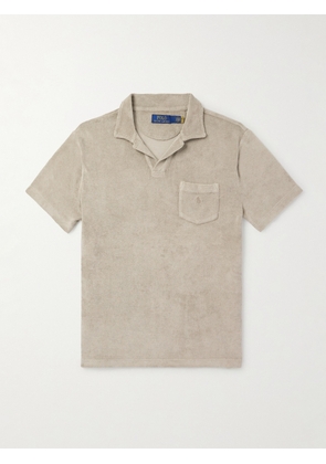 Polo Ralph Lauren - Logo-Embroidered Garment-Dyed Cotton-Terry Polo Shirt - Men - Neutrals - XS