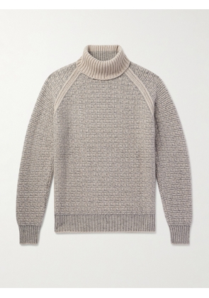 Zegna - Ribbed Cashmere and Silk-Blend Rollneck Sweater - Men - Brown - IT 48