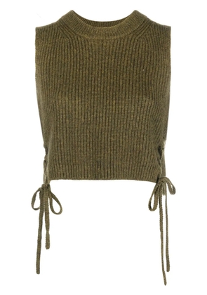 Altuzarra Amani lace-up ribbed crop top - Green