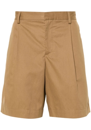 A.P.C. pleated cotton shorts - Brown