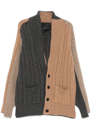 FEDERICO CINA colourblock cardigan - Brown