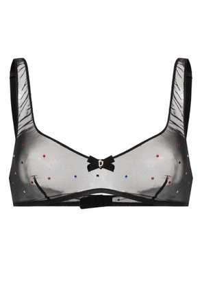 DSQUARED2 rhinestone-embellished mesh bra - Black