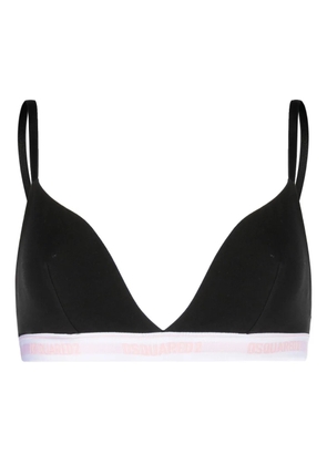 DSQUARED2 Technicolor logo-waistband triangle bra - Black