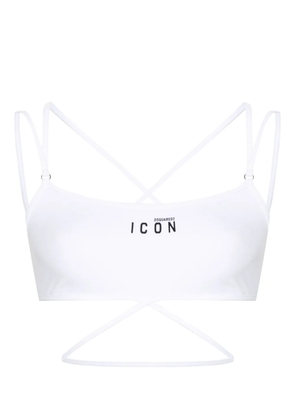 DSQUARED2 Icon bandeau sports bra - White