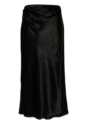 Acne Studios satin wrap midi skirt - Black