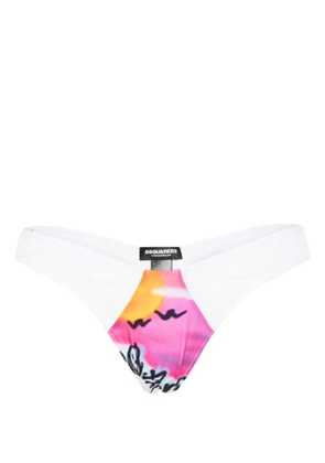 DSQUARED2 graffiti-print thong - White