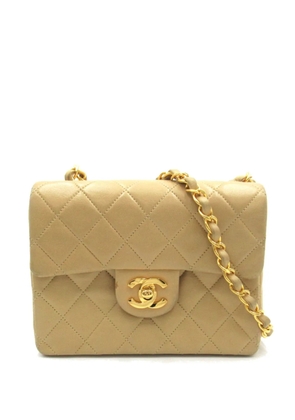CHANEL Pre-Owned 1991-1994 mini matelasse chain shoulder bag - Neutrals