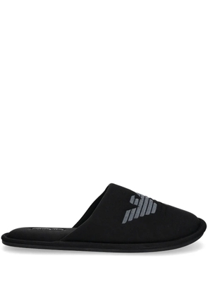 Emporio Armani logo-motif house slippers - Black