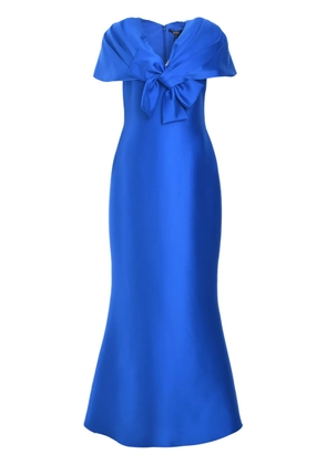 Badgley Mischka wrap-shoulder gown - Blue