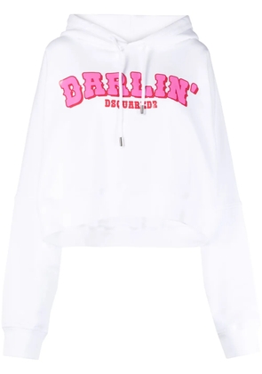 DSQUARED2 Darlin' logo-print cotton hoodie - White