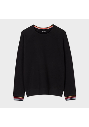 Paul Smith Women's Black Lounge Sweatshirt With 'Swirl' Cuffs