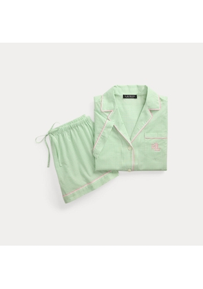 Gingham Lawn Boxer Sleep Set
