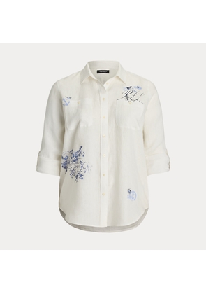 Curve - Relaxed Fit Print Roll-Tab Sleeve Shirt