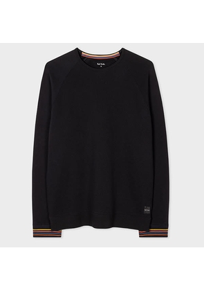 Paul Smith Black Cotton 'Artist Stripe' Cuff Long-Sleeve Lounge Top