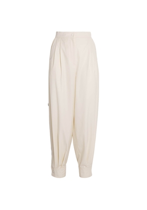 Max Mara Cotton Pleated Balloon-Leg Trousers