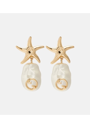 Gucci Interlocking G faux pearl drop earrings