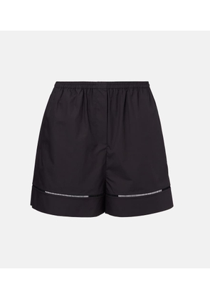 RÃ³he Embroidered cotton poplin shorts