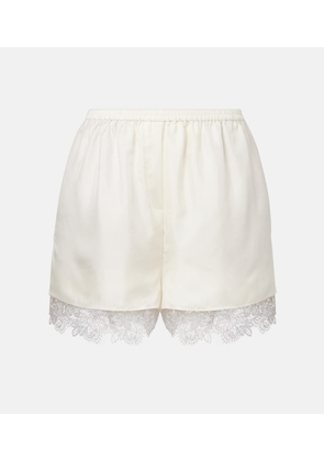 RÃ³he Lace-trimmed silk shorts
