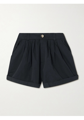 DÔEN - Paige Pleated Organic Cotton-poplin Shorts - Black - US0,US2,US4,US6,US8,US10,US12,US14