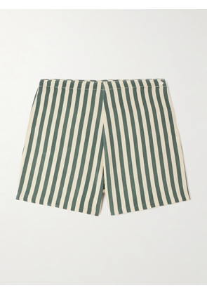 BODE - Soda Striped Silk Shorts - Green - US0,US2,US4,US6,US8,US10,US12