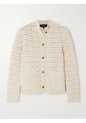 Loro Piana - Arola Crocheted Cashmere-blend Cardigan - Off-white - x small,small,medium,large,x large