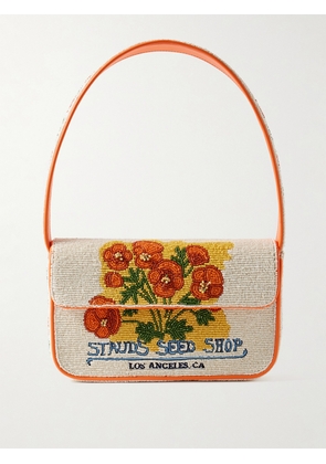 STAUD - Tommy Vegan-trimmed Bead-embellished Embroidered Satin Shoulder Bag - Multi - One size