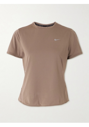 Nike - Swift Mesh-paneled Dri-fit T-shirt - Brown - x small,small,medium,large,x large
