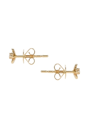 EF COLLECTION Mini Cherry Blossom Stud Earring in Metallic Gold.