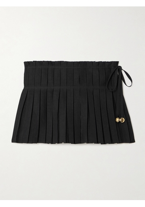 LOEWE - + Paula's Ibiza Embellished Pleated Woven Skort - Black - FR 34,FR 36,FR 38,FR 40,FR 42,FR 44