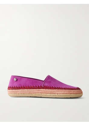 LOEWE - + Paula's Ibiza Rio Raffia-trimmed Suede Espadrilles - Pink - IT35,IT36,IT37,IT38,IT39,IT40,IT41