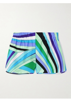 PUCCI - Printed Silk-twill Shorts - Blue - IT36,IT38,IT40,IT42,IT44,IT46,IT48