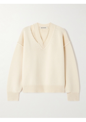 RÓHE - Cutout Wool And Cashmere-blend Sweater - Off-white - FR 34,FR 36,FR 38,FR 40,FR 42,FR 44