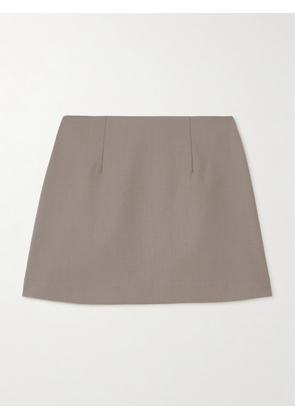 Matteau - Wool-blend Twill Mini Skirt - Gray - 1,2,3,4,5