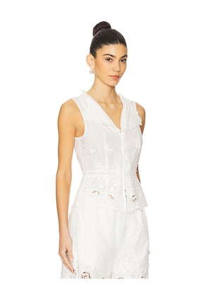 WeWoreWhat Lace Button Up Top in Ivory. Size 0. Also in 00, 10, 2, 4, 8.