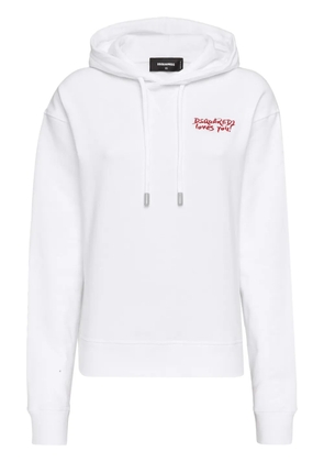 DSQUARED2 Dsquared Loves You cotton hoodie - White