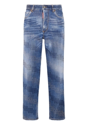 DSQUARED2 all-over logo-print jeans - Blue