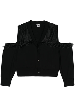 Noir Kei Ninomiya ruffle-detail wool cardigan - Black