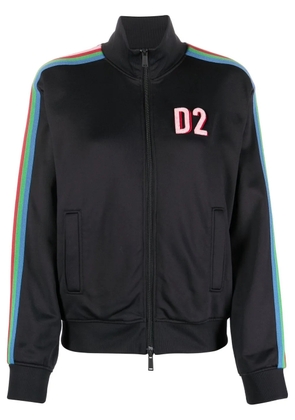 DSQUARED2 side-stripe zip-up sweatshirt - Black