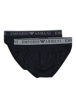 Emporio Armani logo-waistband briefs pack - Black