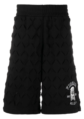 Versace logo-print cotton shorts - Black